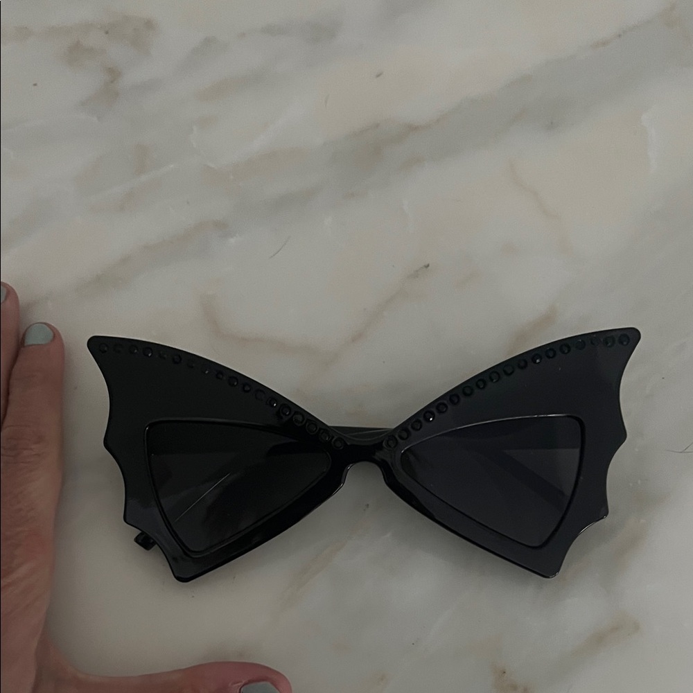 Black “Bat” Sunglasses NEW Never worn